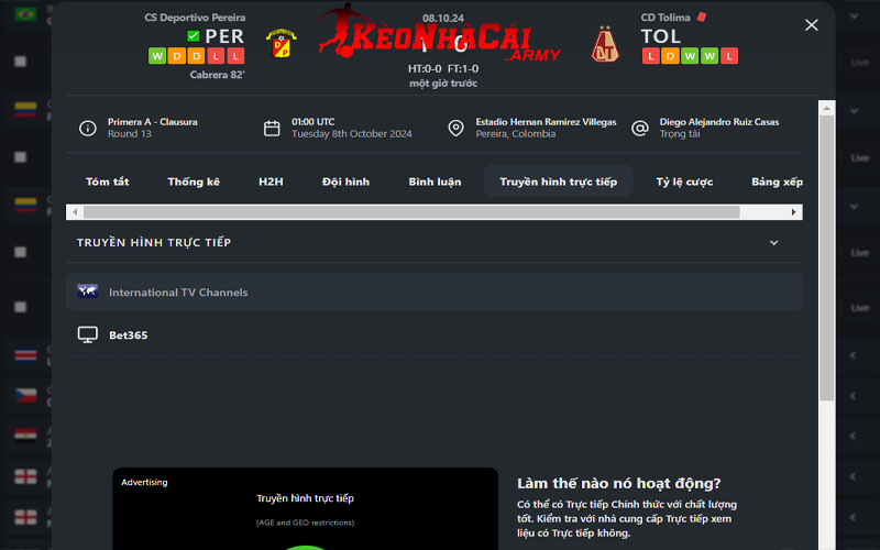 Cung cấp địa chỉ phát sóng bóng đá